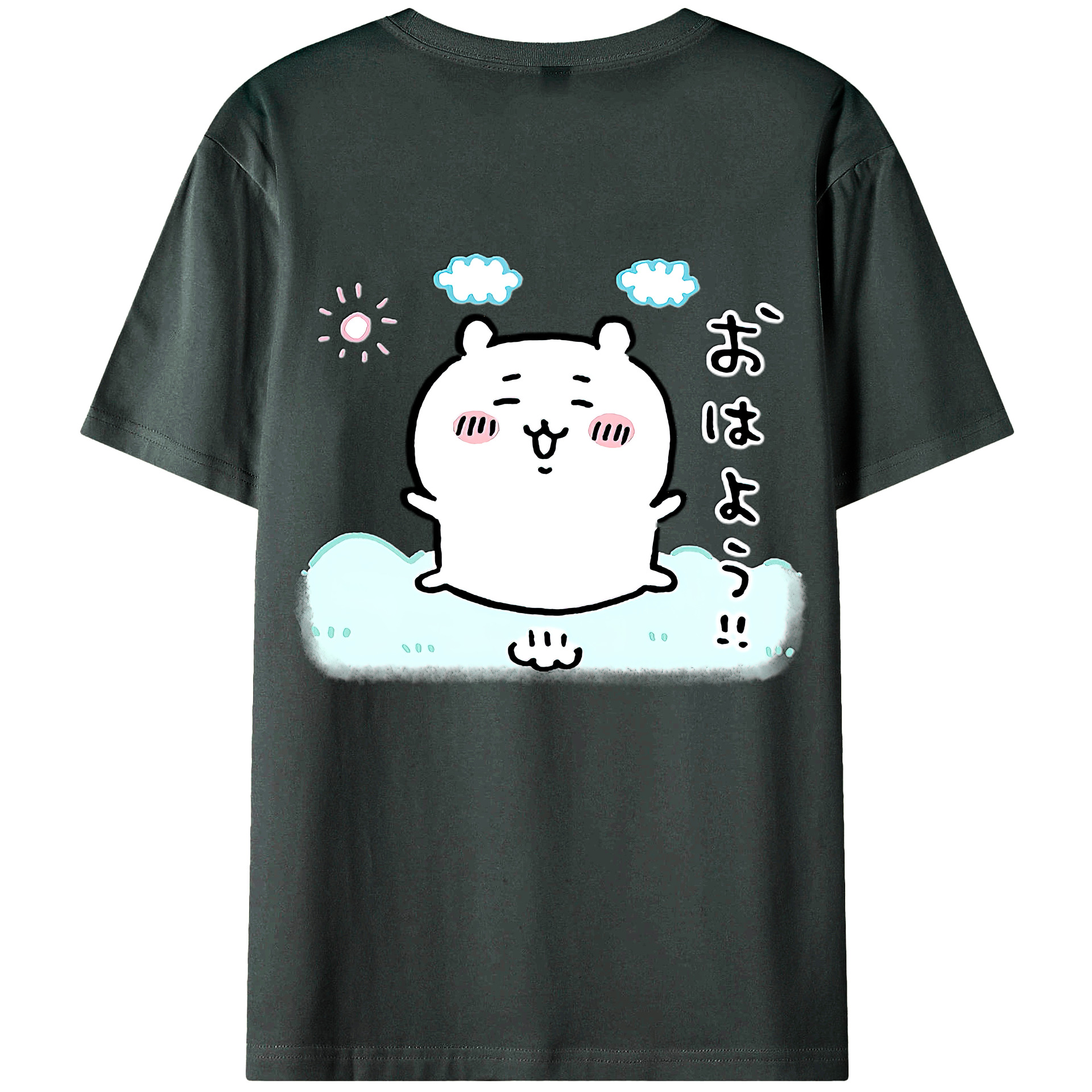 （画像用） ちいかわ ちいかわ Chii-kawa chiikawa 綿100％ メンズ半袖Tシャツ（バックプリント） 通気性